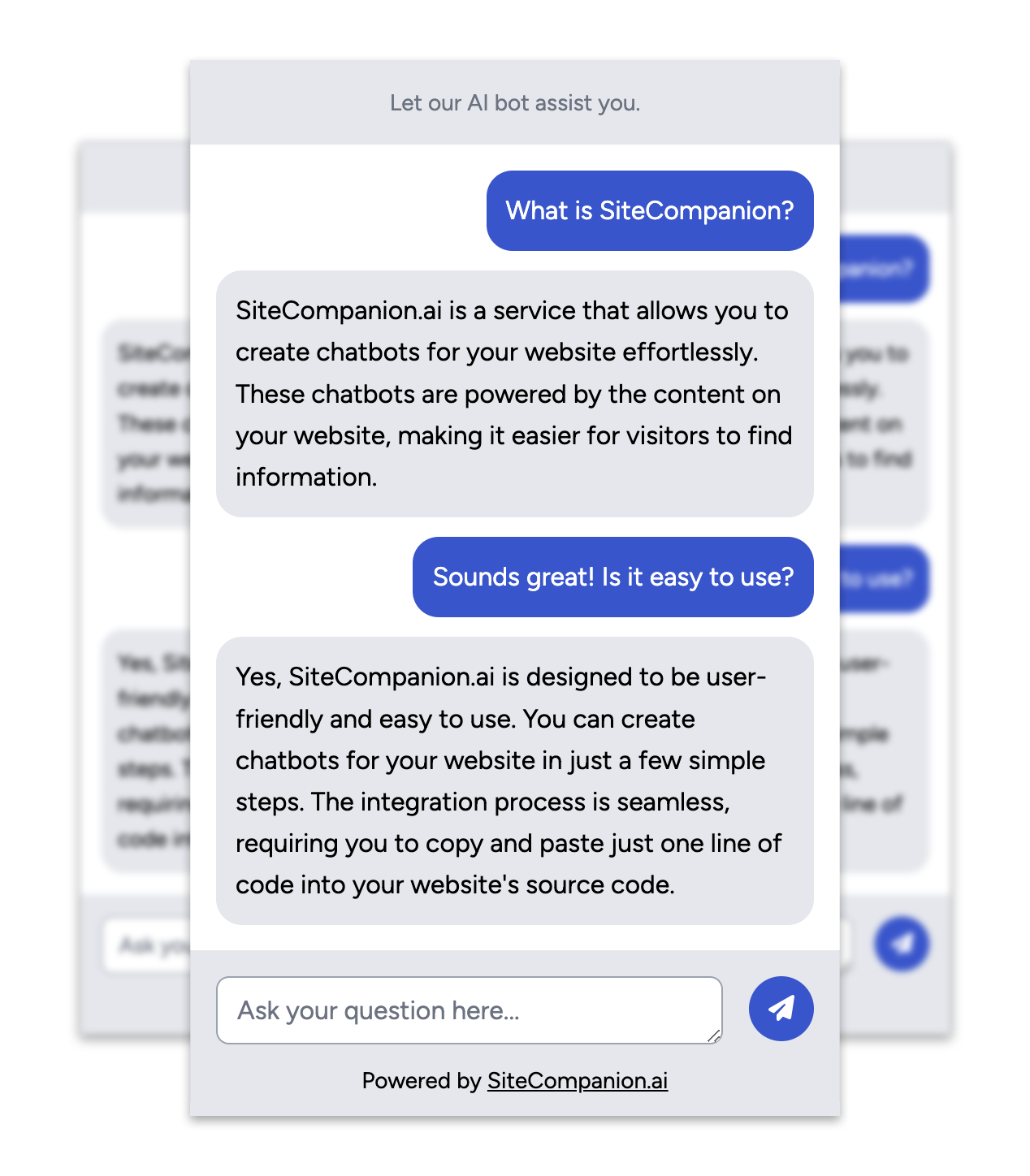 SiteCompanion.ai Chat example